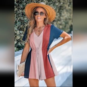 Striped Drawstring Romper